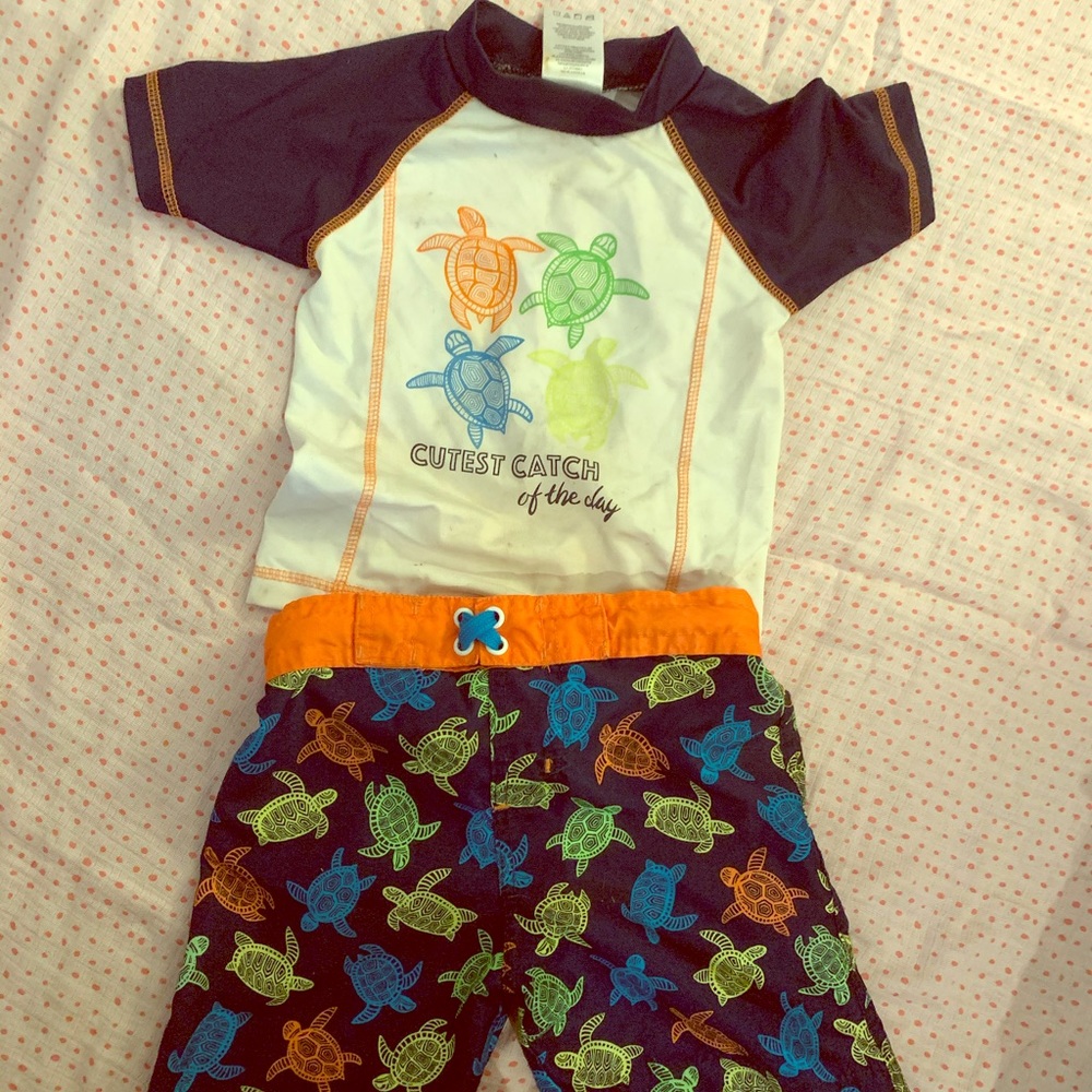 Boys 3T Bathing Suit & Rash Guard